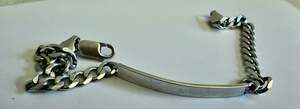 Sterling Silver 925 Italian Curb Chain ID Bracelet 7.5”